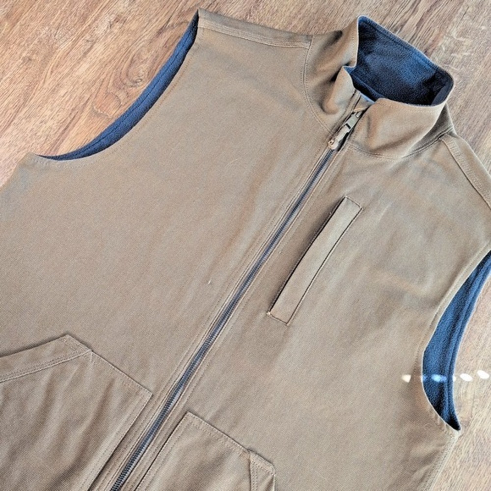 Ocean Coast Vest‎ Men's Size L Tan Pockets Full Zip Lined Daily Outdoor - Large
